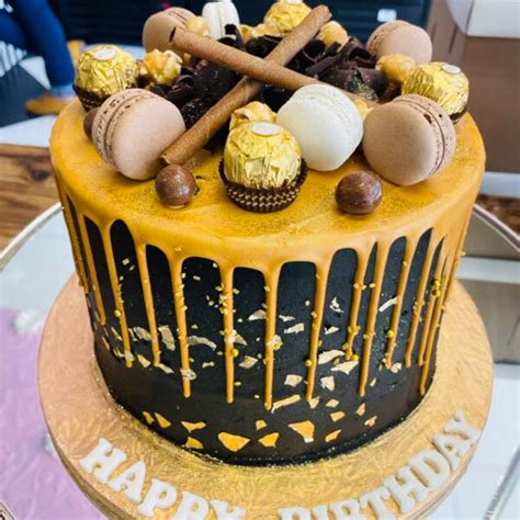 Black And Gold Drip Cake Miss Cake