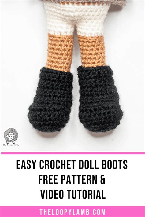 Easy Crochet Doll Boots Free Pattern And Video Tutorial