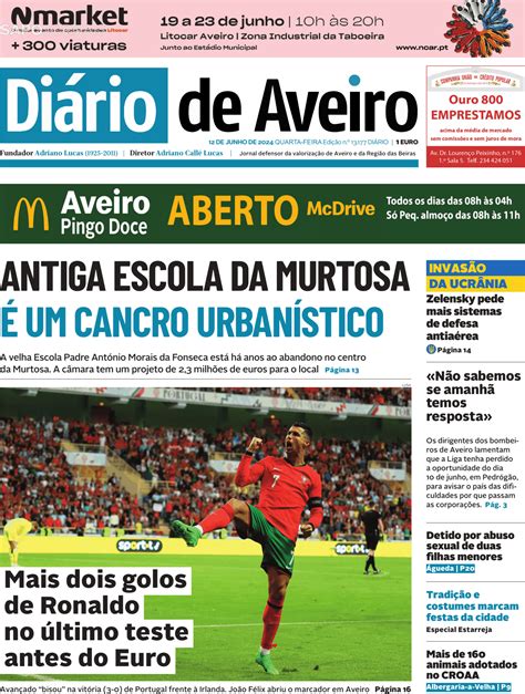 Diário de Aveiro 12 jun 2024 Jornais e Revistas SAPO pt Última