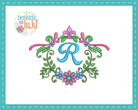 Fancy Monogram Frame 10 Machine Embroidery 4 Sizes Etsy