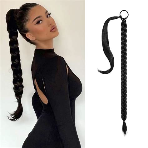 Seikea Upgraded Long Braid Ponytail Extension With Elastic Tie Straight