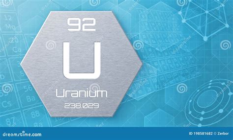 Chemical Element Of The Periodic Table Uranium Stock Illustration