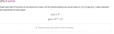 Solved Q A Points Graph Each Pair Of Functions On The Chegg