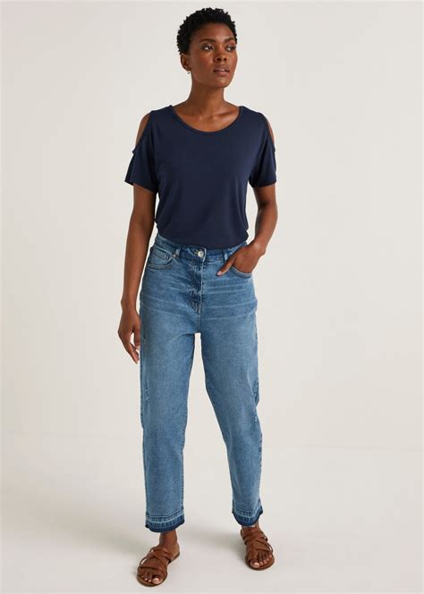 Papaya Petite Ava Mid Wash Mom Jeans Matalan