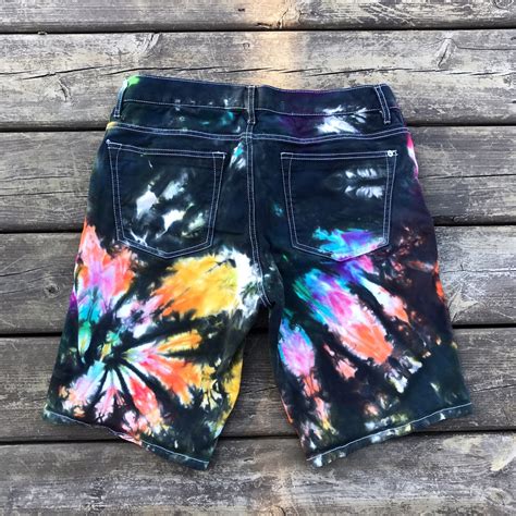 Tie Dye Mens Jean Shorts Tie Dye Rainbow Shorts Etsy