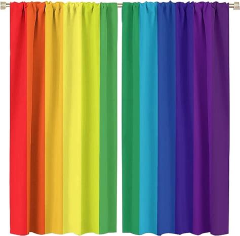 Colored Rainbow Curtains Privacy Protection Curtains Rainbow Colorful Bedroom