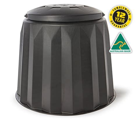 Tumbleweed Gedye Compost Bin 220l Black Mooeys Pty Ltd