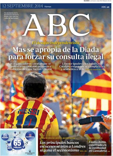 Periódico ABC España Periódicos de España Edición de viernes 12 de