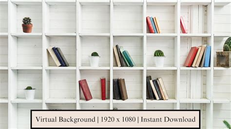 Virtual Zoom Background Bookcase Ms Teams Digital Download Virtual