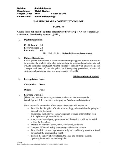 Form 335 Harrisburg Area Community College