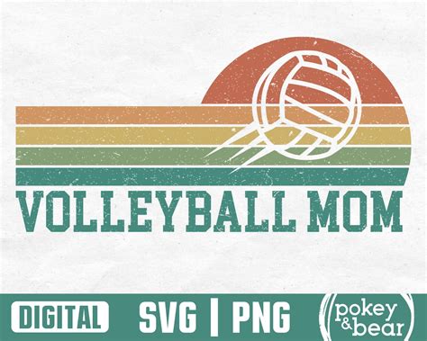 Retro Volleyball Mom Svg File Volleyball Mom Png Sublimation Design Volleyball Mom Shirt Svg