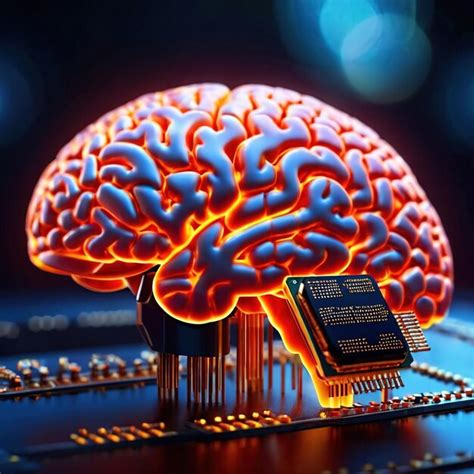 Cerebro En Un Microchip Que Muestra Inteligencia Artificial Y