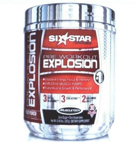 Six Star Pre Workout Explosion Supplement Fruit Punch Lbs