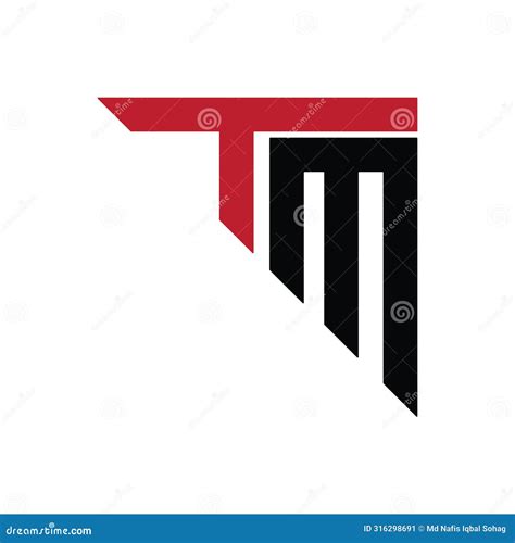 Initial Tm Letters Logo Design Tm Logo Template Vector Red And Black