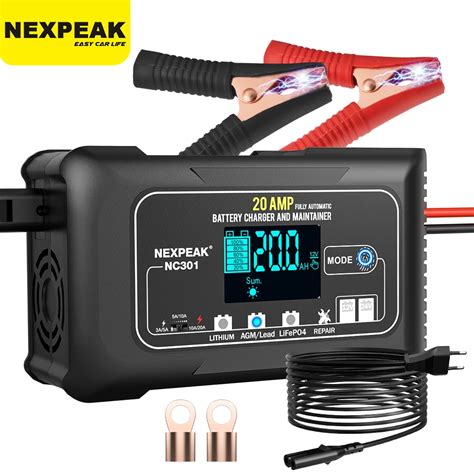 NEXPEAK 20A 12V 24V Car Battery Charger Smart Charger For For Car