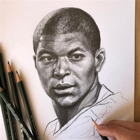 Screaming goal! with this gorgeous #portrait of Mbappe made by Robin ...