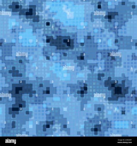 Military Camouflage Seamless Pattern Urban Digital Pixel Style Stock