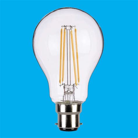 6x 7W 60W Klar LED Filament GLS BC B22 Bajonett Kappe 2700K