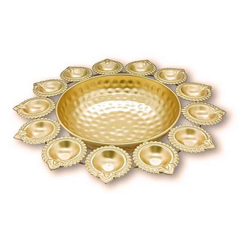 Round Festivals Diwali Decoration Urli Diya Brass Finish Size Medium For Puja At Rs 400 Piece