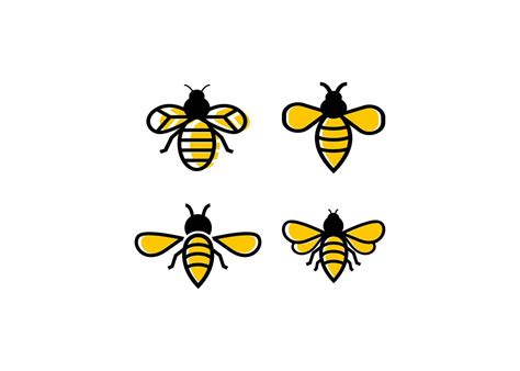 Bee Icon Design Set 1893729 Vector Art At Vecteezy