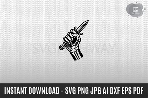 Skeleton Hand Holding Dagger Svg