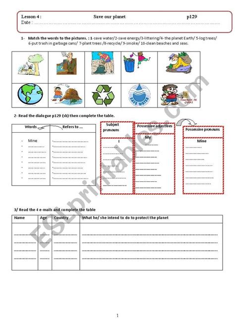 Lesson Save Our Planet Esl Worksheet By Akrios Vocabulary