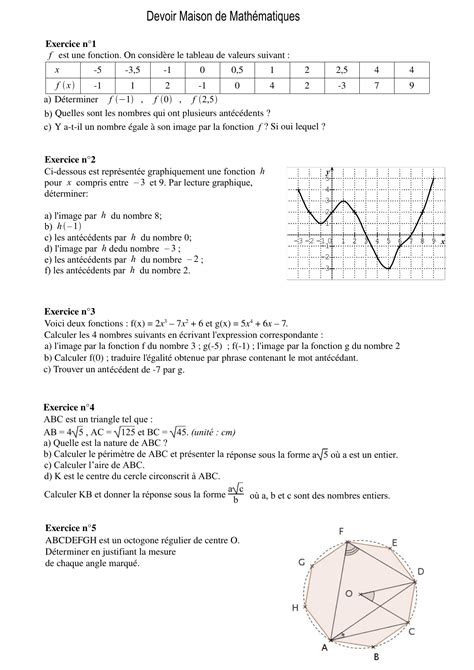 Devoir Maison de Mathématiques