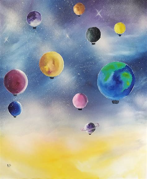 In the sky Painting by Nataliia Plakhotnyk