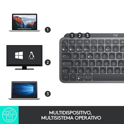 Logitech Mx Keys Mini Teclado Inalámbrico En Español Bluetooth Recargable Grafito Kemik Guatemala