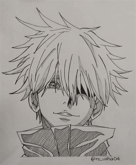 Gojo satoru | Sketches, Anime drawings tutorials, Art inspiration drawing