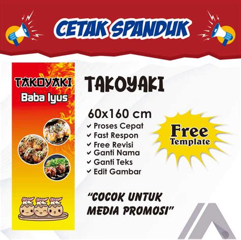 Cetak Spanduk Banner Takoyaki 60x160 Portrait Lazada Indonesia