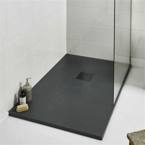 Prestige Kt Rectangular Slate Effect Shower Tray Mm X Mm Black