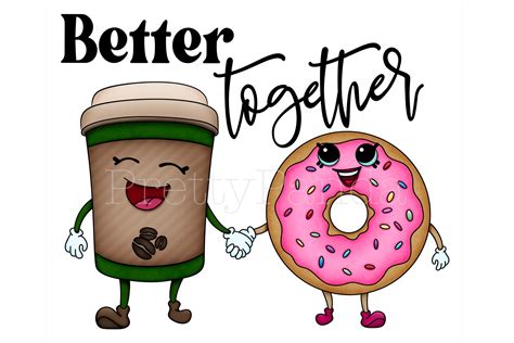 Better Together Coffee Donuts Valentine Graphic By PrettyPanda