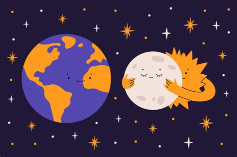 Solar eclipse cute characters 41272818 Vector Art at Vecteezy