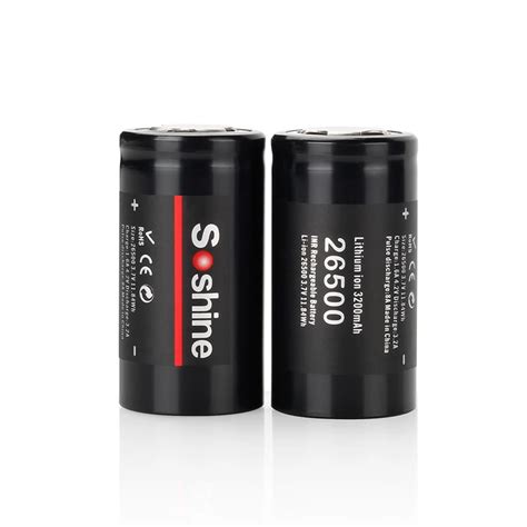 2 P S Lote Original Soshine 3 7V 3200mAh 26500 Bateria Recarreg Vel