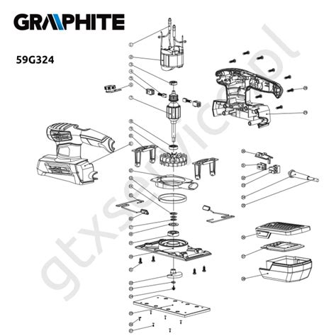 Części zamienne Szlifierka oscylacyjna GRAPHITE 59G324 GTX Service