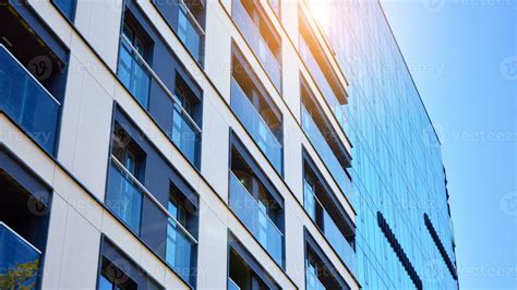 Condominium And Apartment Building With Symmetrical Modern Architecture In The City Downtown