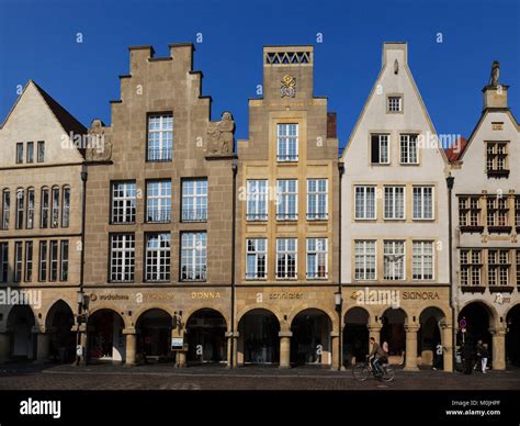 Prinzipalmarkt street with historic gabled houses Münster Westphalia