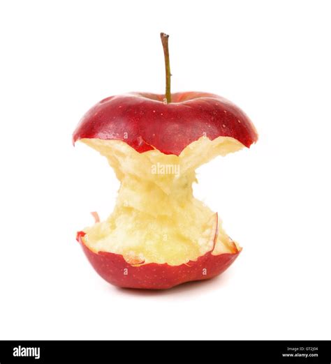 Red Apple Core On A White Background Stock Photo Alamy