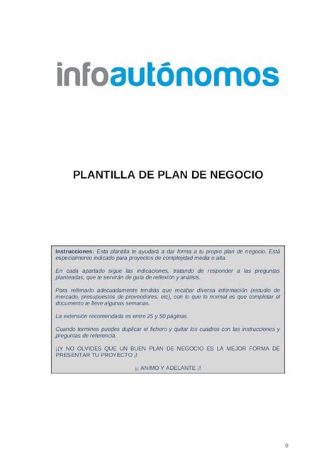 Doc Modelo De Plan De Negocio Dokumentips