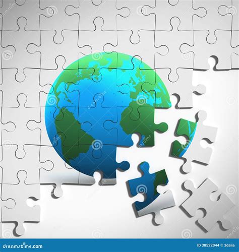 3d Earth Jigsaw Puzzle Stock Illustration Image Of Illustration 38522044