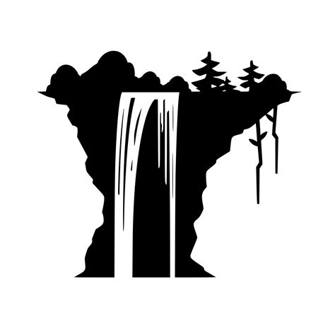 Powerful Waterfall Silhouette SVG File: Instant Download for Cricut ...