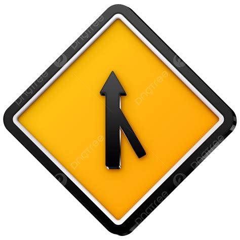 3d Merging Traffic Right Ahead Right Ahead Traffic 3d Traffic Sign