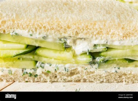 Healthy Homemade English Cucumber Sandwiches With Cream Cheese And