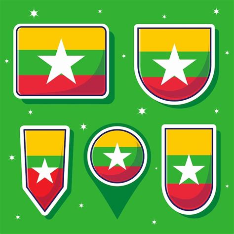 Premium Vector Myanmar National Flag Cartoon Vector Icon Mascot