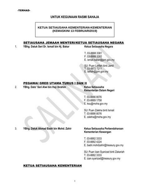 Pdf Untuk Kegunaan Rasmi Sahaja Istiadat Gov My Setiausaha