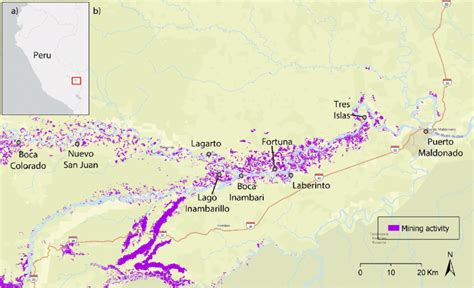 Map Of Peru A And Detail Of The Research Area B Showing Regions