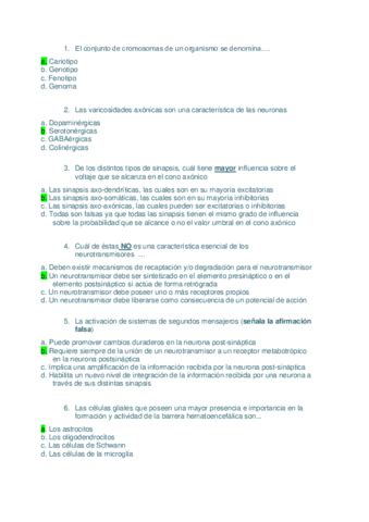 Examen Primera Convocatoria Neuro Pdf