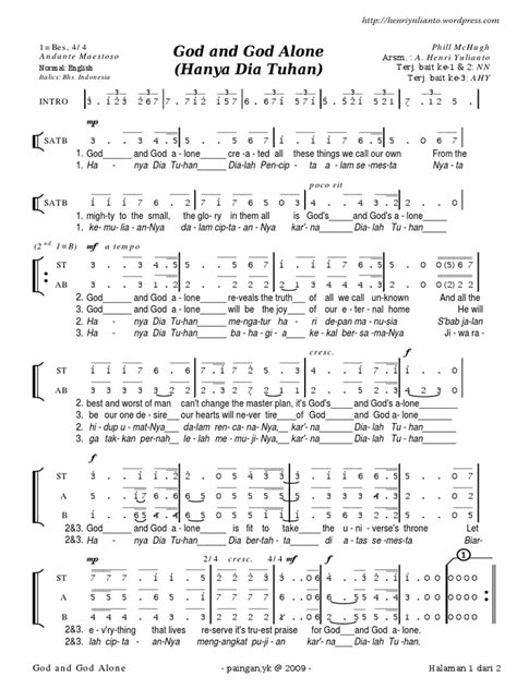 God and God Alone SATB.pdf | Musical Notation | Musical Compositions