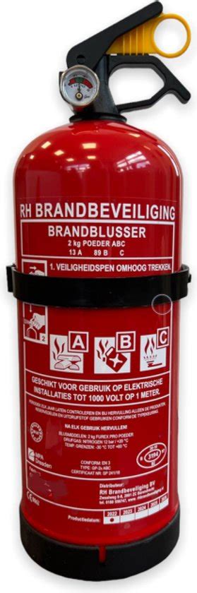 Mobiak Poederblusser 2 Kg Brandblusser Poederbrandblusser Abc